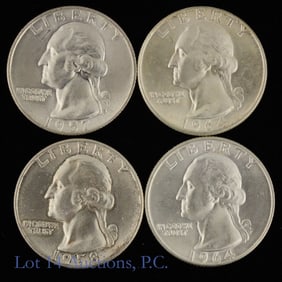USA 90%-Silver Washington Quarters CH BU (4)