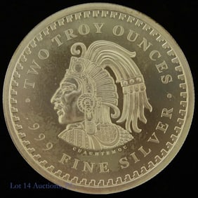 99.9% Silver Cuauhtemoc 2 Ozt. Round