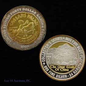 99% Silver $40 Casino Gaming Tokens (2)