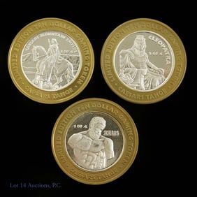 99.9% Silver Caesars $10 Gaming Tokens Ltd. Ed. -3