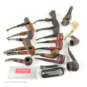 Tobacco Pipes (16), Bronze Pipe Holder, S.A.Knife