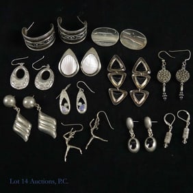 Sterling Silver Earrings - 11 Pairs
