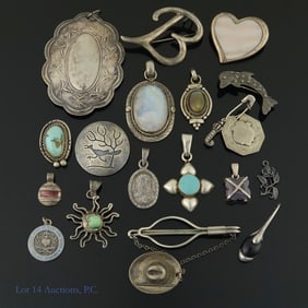 Sterling Silver Pins, Brooches, Pendants - Designers & Unsigned