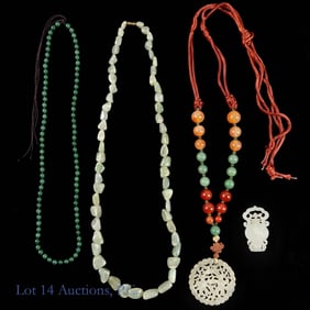 Three Jade Necklaces + 1 Pendant