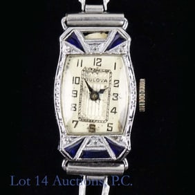 14k W. Gold Bulova Art Deco Ladies' Watch