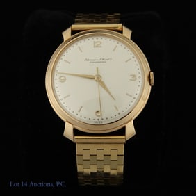 18k Y Gold IWC Men's Watch & 18k Gold Strap