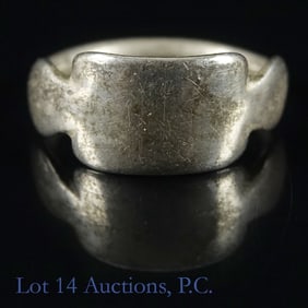 WWII Australia Trench Art Sterling Silver Coin Ring