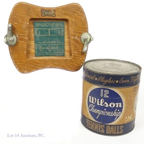 Tennis Balls (VINTAGE) - Sealed Tin & Racket Press