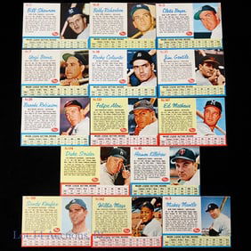 1962 Post Cereal Cards W/Mantle Mays & Koufax (14)