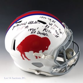Joe DeLamielleure Sgd Bills FS Helmet, Beckett COA