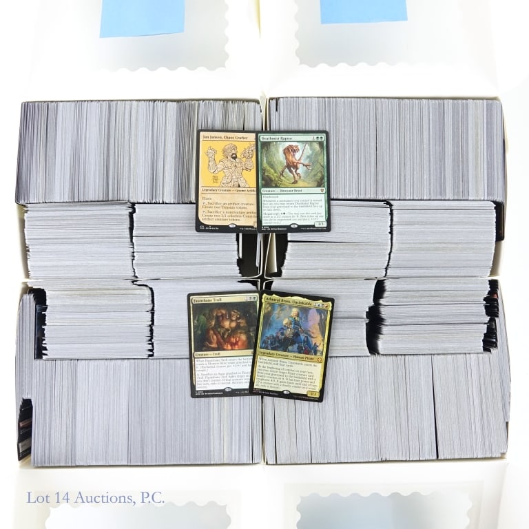 Magic The Gathering (MTG) Trading Cards (3200+): Magic The Gathering (MTG) Trading Cards (3200+ Cards Total).Includes a massive box full of cards. These cards are predominantly Common & Uncommon cards. There are also at least 2 Mythic and 30 Rare ca
