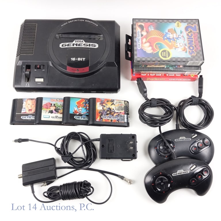 Sega Genesis Console & Games (7): Sega Genesis Console (Tested and working) & 7 Games. Model No. 1601. SN: 31S18836. Includes: AC adapter, RF switch, and 2 controllers. Games include: X-Men, Home Alone, Monopoly, Sonic The Hedgehog 2 