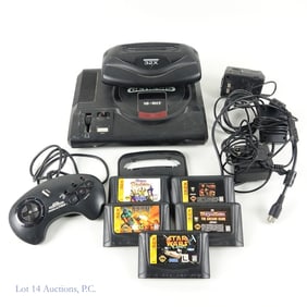 Sega Genesis with 32X Attachment + 5 games