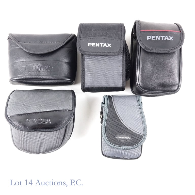 Pentax Cameras (Film, Digital) and Binoculars (5): Pentax IQZoom 928 35mm Point & Shoot Film Camera. With SMC Pentax Zoom Lens and 28-90mm Multi AF. Shows light signs of wear. In Pentax case. ***** Pentax IQZoom 130M Point & Shoot Film Camera. With SM