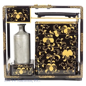 Japanese Lacquer Sage Jubako Picnic Set