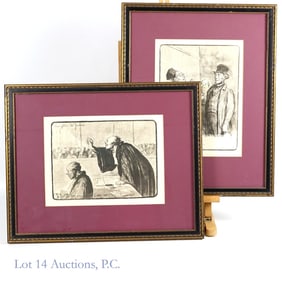 Two 19th c. Original Honore Daumier Lithographs