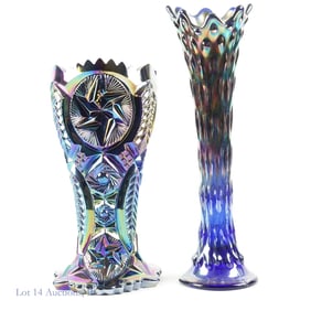Carnival Glass Vases (2)