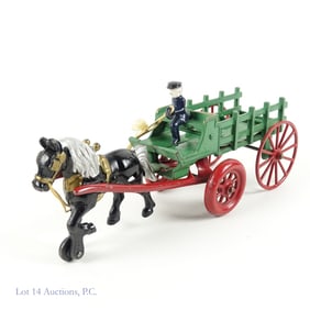 Cast-Iron Horse Drawn Toy Wagon