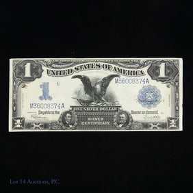 1899 USA $1 Silver Certif. Blue Shield LARGE NOTE