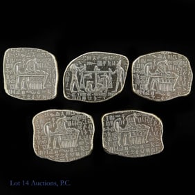 99.9%-Silver 1 Ozt. Egyptian Themed Ingots (5)