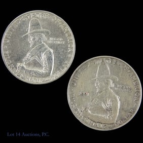 1920 & 1921 USA Silver Pilgrim Comm. 50c (2)