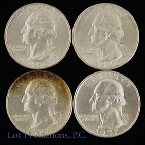 USA 90%-Silver Washington Quarters CH BU (4)