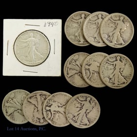 1917 - 1940 USA 90%-Silver Walking Liberty 50c -11