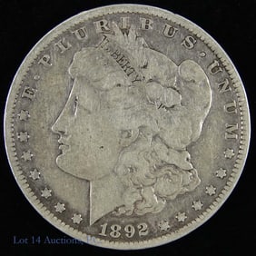 1892-S USA Silver Morgan Dollar Semi-Key Date