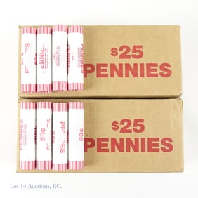 USA & Canada Cent Rolls Unsearched (FV $54)