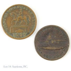 1863 Patriotic Civil War Tokens (2)