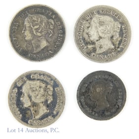 1838 - 1900 Canada & UK 92.5% Silver Coins