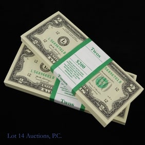 2017-A $2 Fed Reserve Notes CU Consec. S/Ns (200)