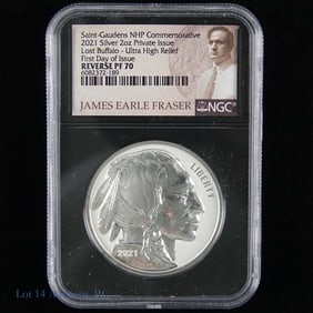 2021 Silver 2 Ozt. Lost Buffalo Round (NGC Rv PF)