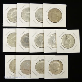 1964 USA 90%-Silver Kennedy Half Dollars (13)