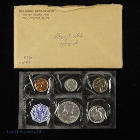 1958 (P) USA 5-Coin Silver Proof Set in OGP