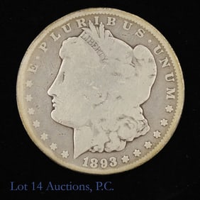 1893-CC USA Silver Morgan Dollar - Key Date