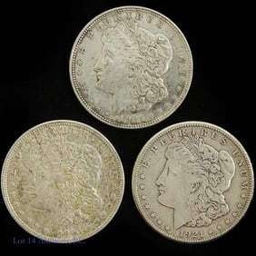 1921 P & S USA Silver Morgan Dollars (3)