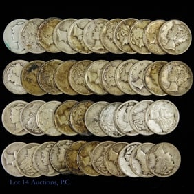 USA 90%-Silver Mercury Dimes (43)