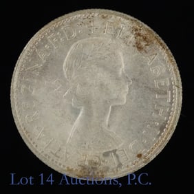 1954 Australia Silver Royal Visit 1 Florin