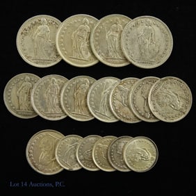 1921 - 1964 Swiss 83.5%-Silver Fr. ASW 2.5 Ozt -17