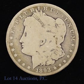 1893-O USA Silver Morgan Dollar - Key Date