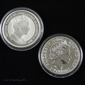 U.K. 99.9% Silver 1 ozt. Bullion Coins (2)
