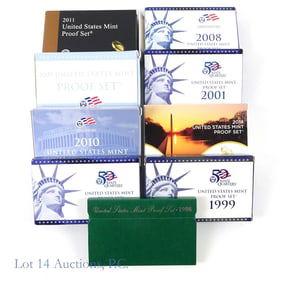 1998s - 2014s U.S. Mint Clad Proof Sets (9)