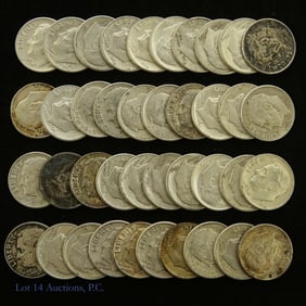 1960 - 1964 USA 90%-Silver Roosevelt Dimes (41)