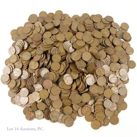 Assorted USA Lincoln Wheat Cents (Approx. 1,050)