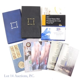 Various U.S. & World Coin & Stamp Sets (11)