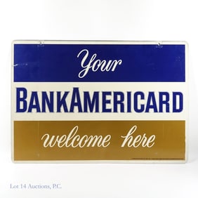 "Your Bank Americard Welcome Here" Metal Sign