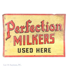 Perfection Milkers Metal Farm Sign