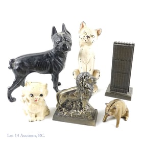 Coin Banks & Cat Sculpture (5+1)