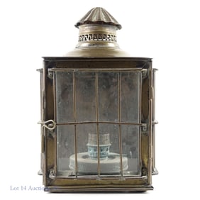 Nautical / Ship Gas Lantern Brass and Glass